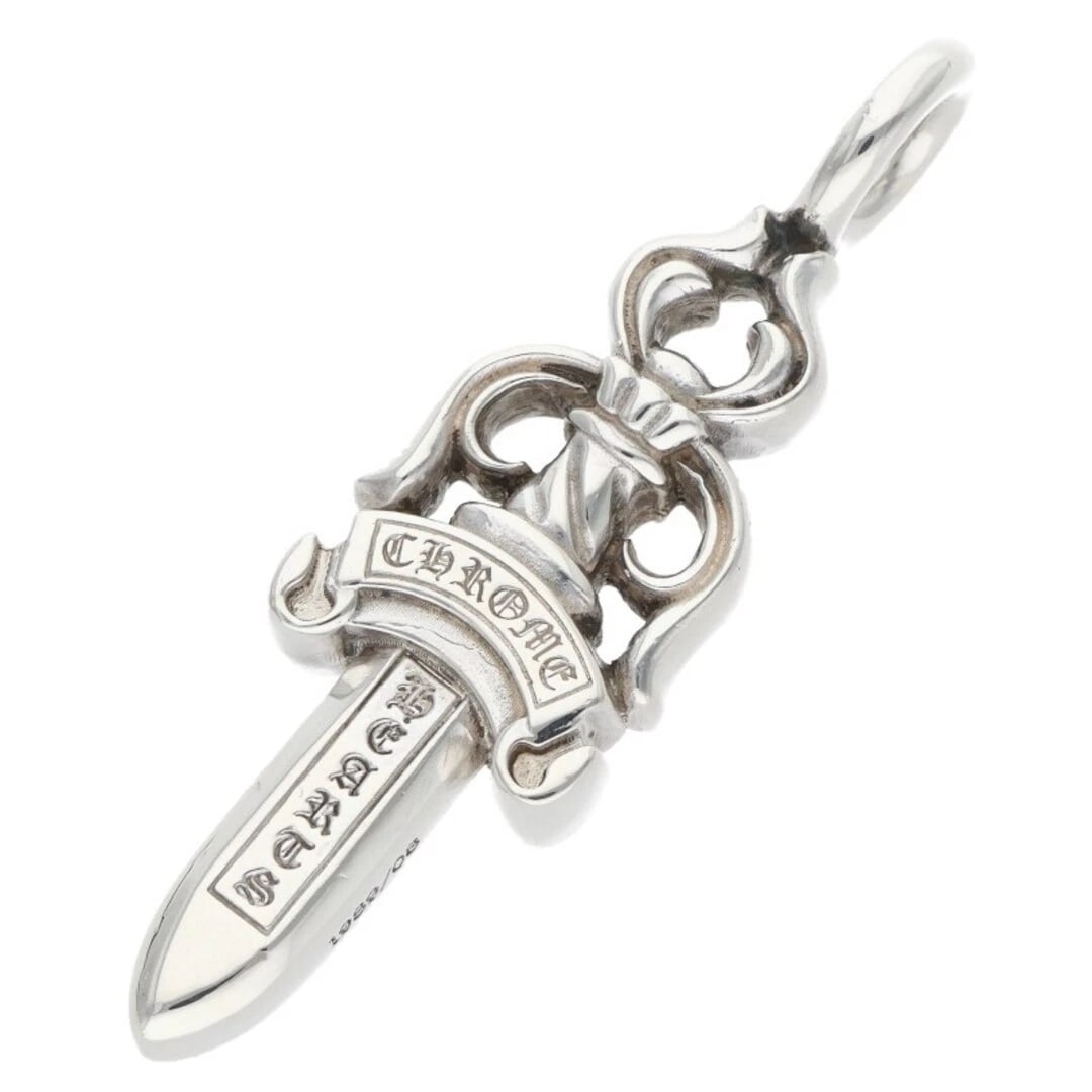CHROME HEARTS DOUBLE DAGGER PENDANT SILVER NECKLACE TOP: Chrome Hearts Double Dagger Pendant Silver Necklace Top Brand: Chrome Hearts Type/Style: Necklace Material: 925 Silver Color: silver Size: vertical 5.4cm Accessories: None Accessories Notice: When