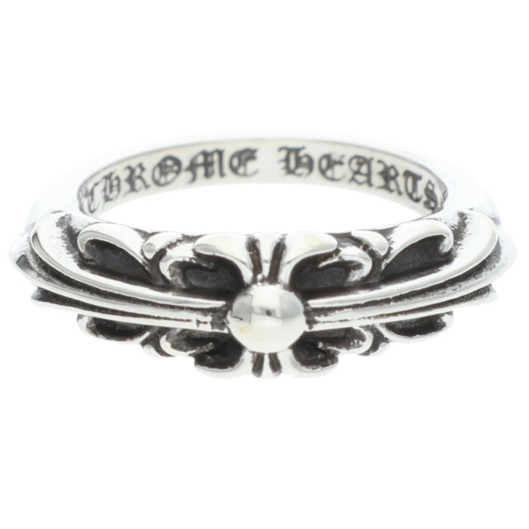 CHROME HEARTS BABY CLASSIC FLORAL CROSS SILVER RING: Chrome Hearts BABY Classic Floral Cross Silver Ring Brand: Chrome Hearts Type/Style: Ring Material: 925 Silver Color: silver Size: 3.75 - 4 US Accessories: None Accessories Notice: When purchasing