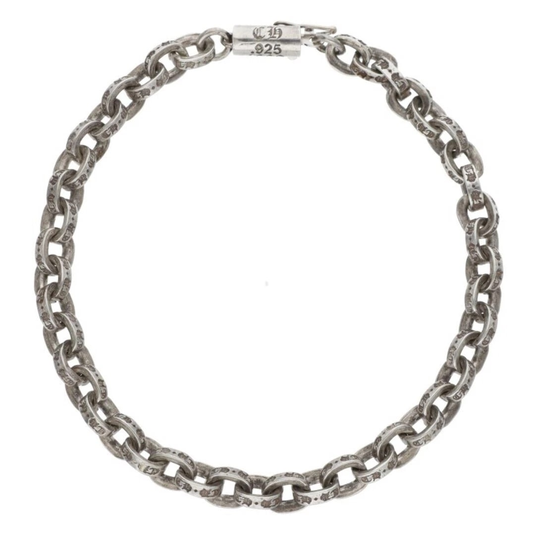 CHROME HEARTS PAPER CHAIN SILVER BRACELET: Chrome Hearts Paper Chain Silver Bracelet Brand: Chrome Hearts Type/Style: Others Material: 925 Silver Color: silver Size: total length 18.5cm Accessories: None Accessories Notice: When purchasing