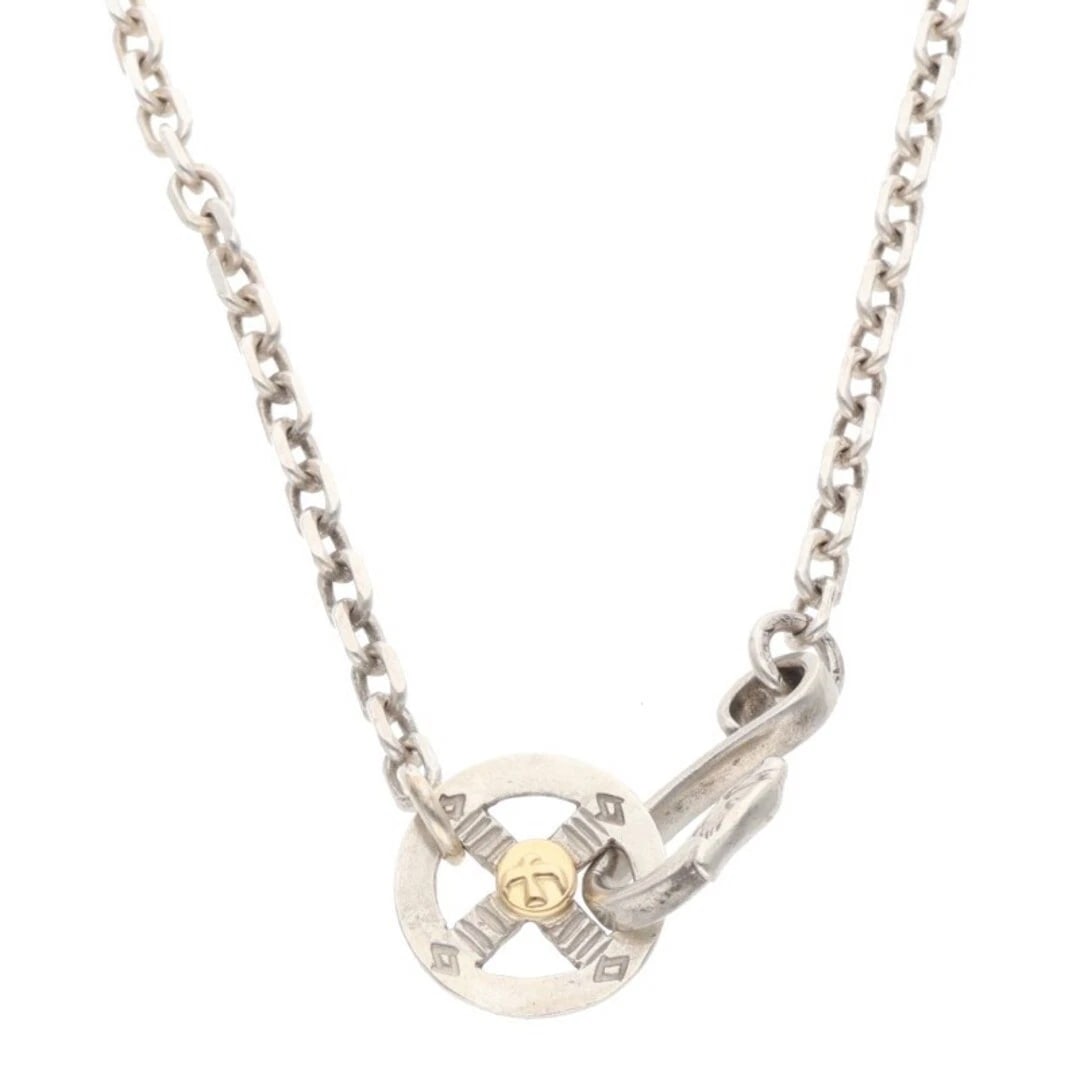 GORROSSE WHEELED TIGHT ANGLE CHAIN NECKLACE: Gorrosse Wheeled Tight Angle Chain Necklace Brand: goro's Type/Style: Necklace Material: 925 Silver Color: silver Size: wheel diameter 1.8cm, chain width 0.4cm, total length 52cm Accessories: None
