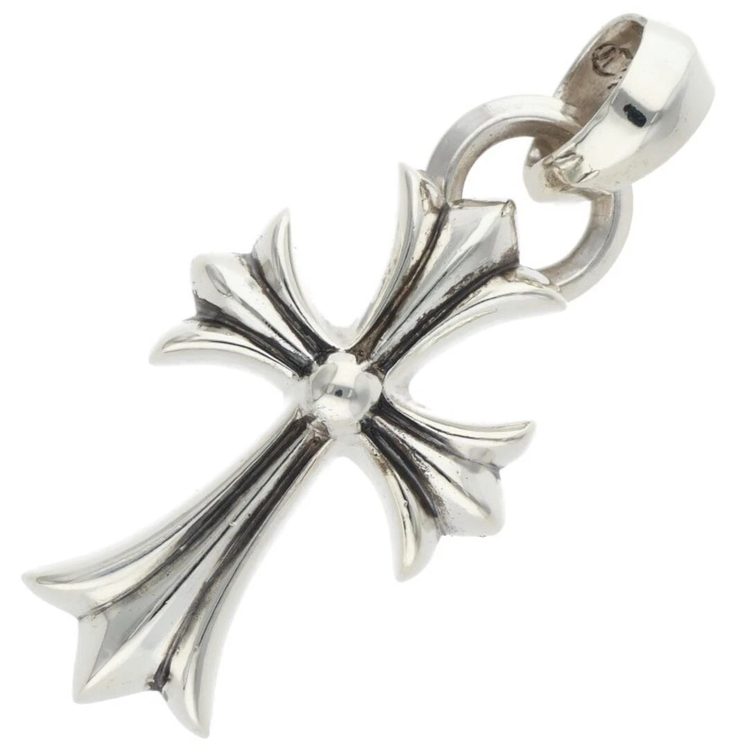 CHROME HEARTS SMALL CROSS BAIL SILVER NECKLACE TOP: Chrome Hearts Small Cross Bail Silver Necklace Top Brand: Chrome Hearts Type/Style: Necklace Material: 925 Silver Color: silver Size: vertical 5.9cm Accessories: None Accessories Notice: When