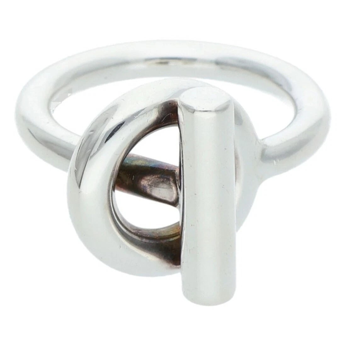 HERMES ECHAPPEE ECHAPE SILVER RING: Hermes Echappee Echape Silver Ring Brand: HERMES Type/Style: Ring Material: 925 Silver Color: silver Size: US Size 14 Accessories: None Accessories Notice: When purchasing pre-owned goods, please