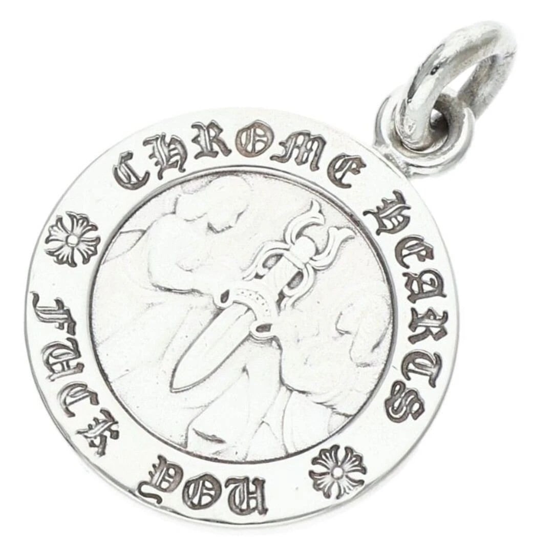 CHROME HEARTS CHRM ANGEL MEDAL CHARM SILVER NECKLACE TOP: Chrome Hearts CHRM Angel Medal Charm Silver Necklace Top Brand: Chrome Hearts Type/Style: Necklace Material: 925 Silver Color: silver Size: vertical 2.8cm Accessories: None Accessories Notice: When