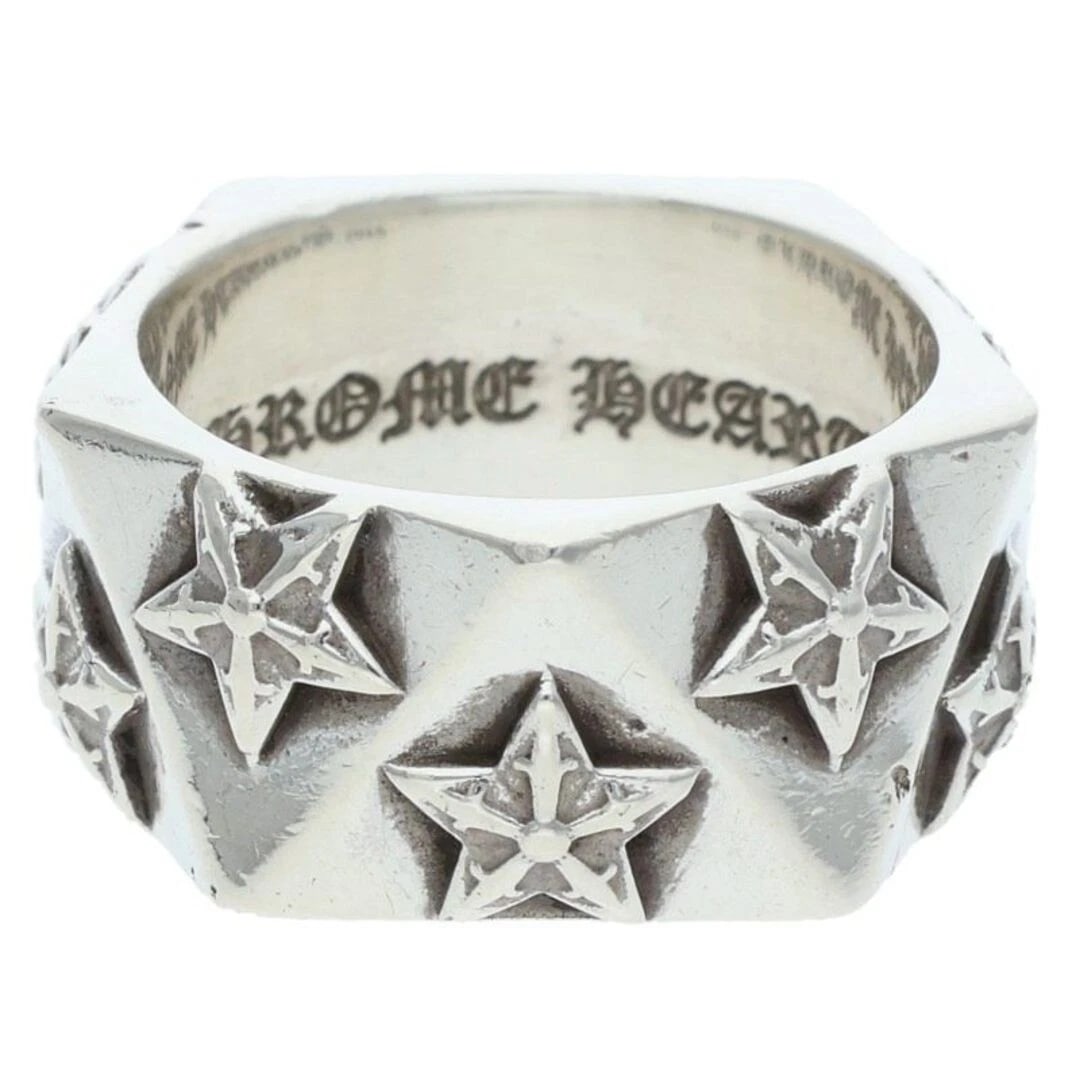 CHROME HEARTS PENTAGON STAR SILVER RING: Chrome Hearts Pentagon Star Silver Ring Brand: Chrome Hearts Type/Style: Ring Material: 925 Silver Color: silver Size: US Size 18.5 Accessories: None Accessories Notice: When purchasing pre-owned