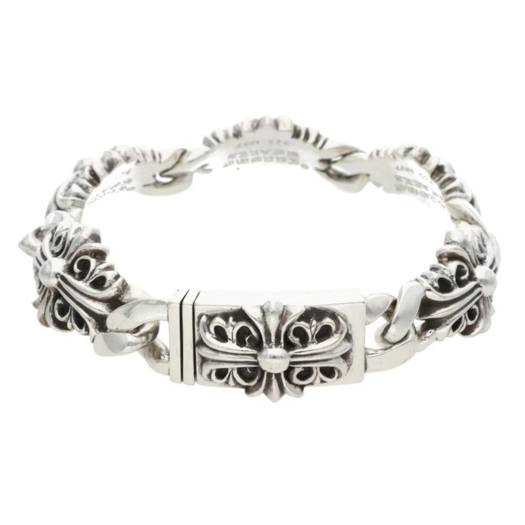 CHROME HEARTS KEEPER LINK SILVER BRACELET MEN'S: Chrome Hearts KEEPER LINK Silver Bracelet Men's Brand: Chrome Hearts Type/Style: Others Material: 925 Silver Color: silver Size: Belt width up to 1.9cm, wrist around 20.5cm Accessories: None