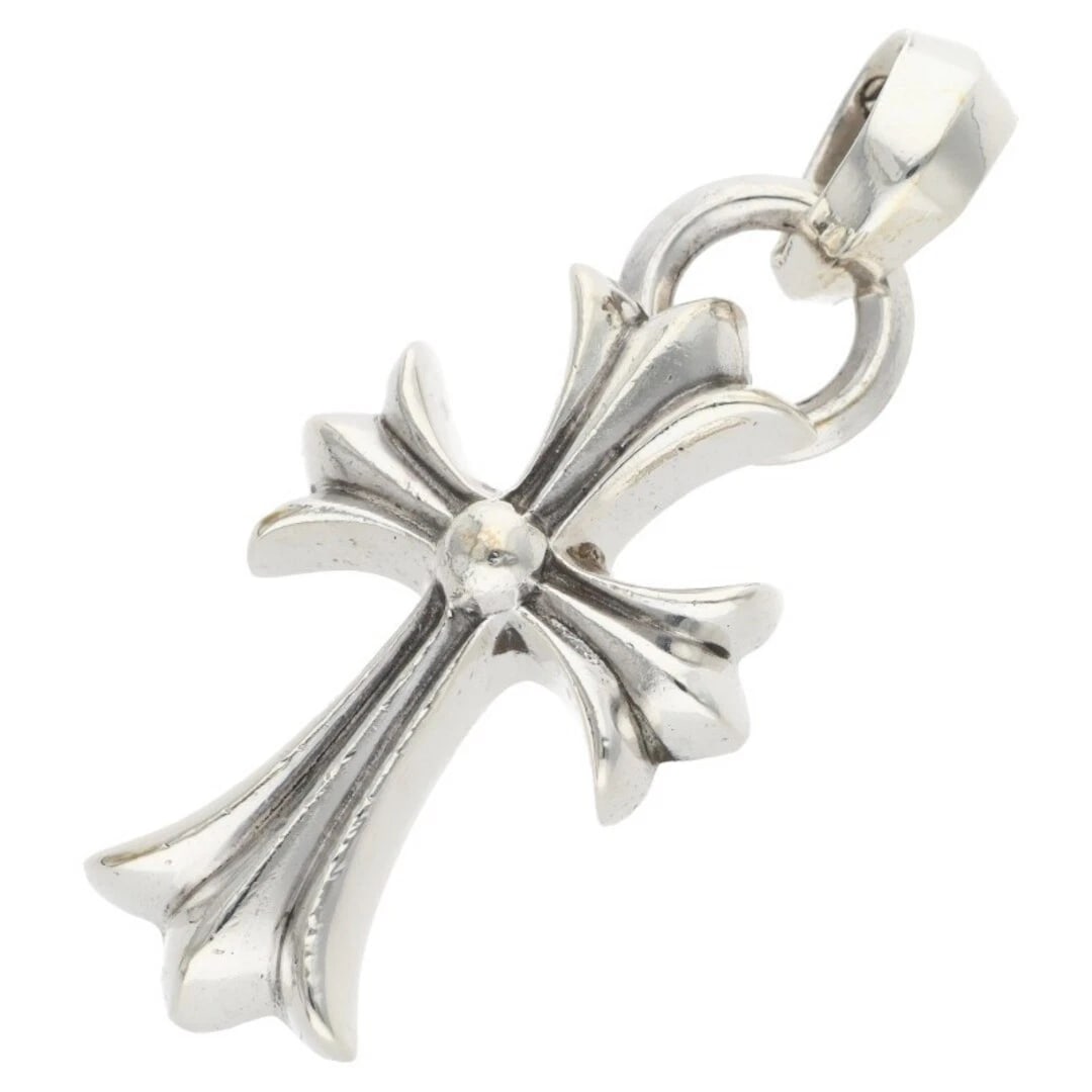 CHROME HEARTS SMALL CROSS BAIL SILVER NECKLACE TOP: Chrome Hearts Small Cross Bail Silver Necklace Top Brand: Chrome Hearts Type/Style: Necklace Material: 925 Silver Color: silver Size: vertical 5.9cm Accessories: None Accessories Notice: When