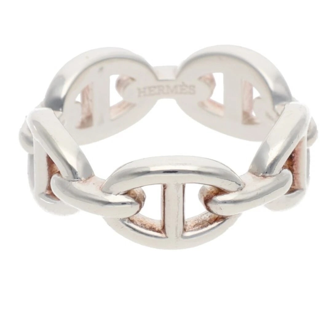 HERMES CHAINE D'ANCRE ENCHAINEE PM SHEINE DUNK ANCHENE SILVER RING: Hermes Chaine d'Ancre Enchainee PM Sheine Dunk Anchene Silver Ring Brand: HERMES Type/Style: Ring Material: 925 Silver Color: silver Size: 6.25 - 6.5 US Accessories: None Accessories Notice: When