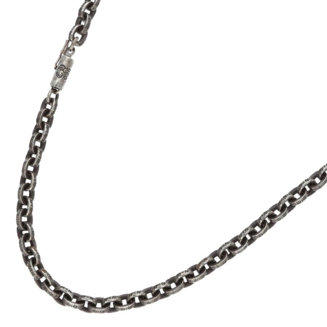 CHROME HEARTS PAPER CHAIN SILVER NECKLACE: Chrome Hearts PAPER CHAIN Silver Necklace Brand: Chrome Hearts Type/Style: Necklace Material: 925 Silver Color: silver Size: total length 77.5cm Accessories: None Accessories Notice: When
