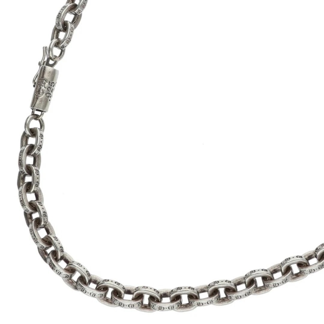CHROME HEARTS PAPER CHAIN SILVER NECKLACE: Chrome Hearts PAPER CHAIN Silver Necklace Brand: Chrome Hearts Type/Style: Necklace Material: 925 Silver Color: silver Size: total length 64cm Accessories: None Accessories Notice: When purchasing