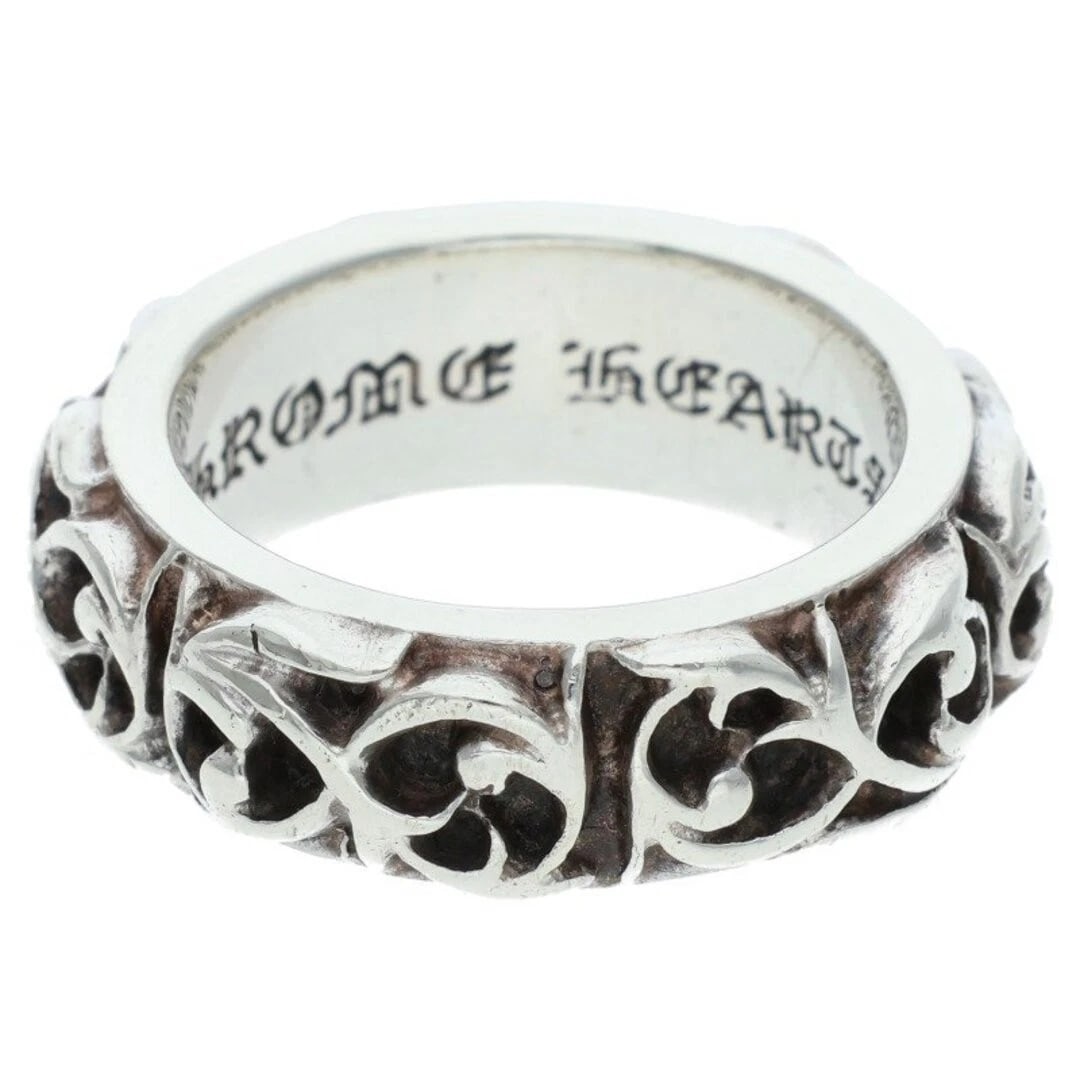 CHROME HEARTS ETRNITY VINE BAND SILVER RING: Chrome Hearts Etrnity Vine Band Silver Ring Brand: Chrome Hearts Type/Style: Ring Material: 925 Silver Color: silver Size: 7.5 US Accessories: None Accessories Notice: When purchasing pre-owned
