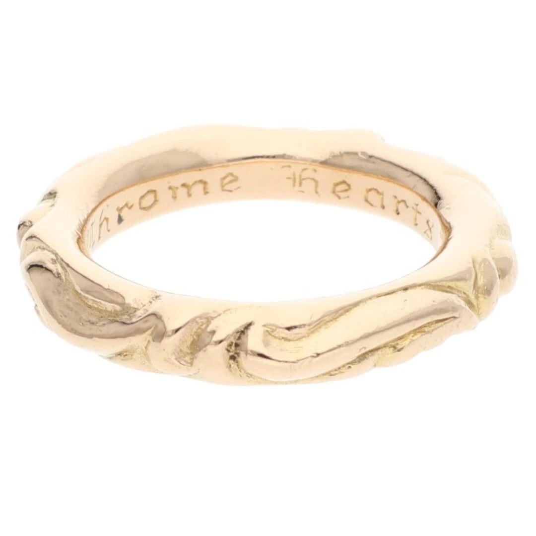 CHROME HEARTS SCRL BAND SCROLL GOLD RING: Chrome Hearts SCRL Band Scroll Gold Ring Brand: Chrome Hearts Type/Style: Ring Material: 22K Yellow Gold Color: YG Size: 7.5 US Accessories: None Accessories Notice: When purchasing pre-owned goods,