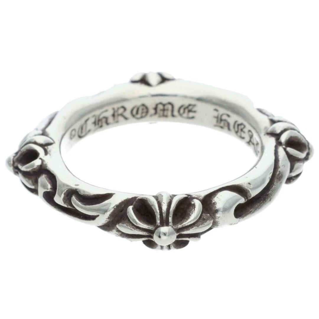 CHROME HEARTS SBT BAND SILVER RING: Chrome Hearts SBT BAND Silver Ring Brand: Chrome Hearts Type/Style: Ring Material: 925 Silver Color: silver Size: 7.75 - 8 US Accessories: None Accessories Notice: When purchasing pre-