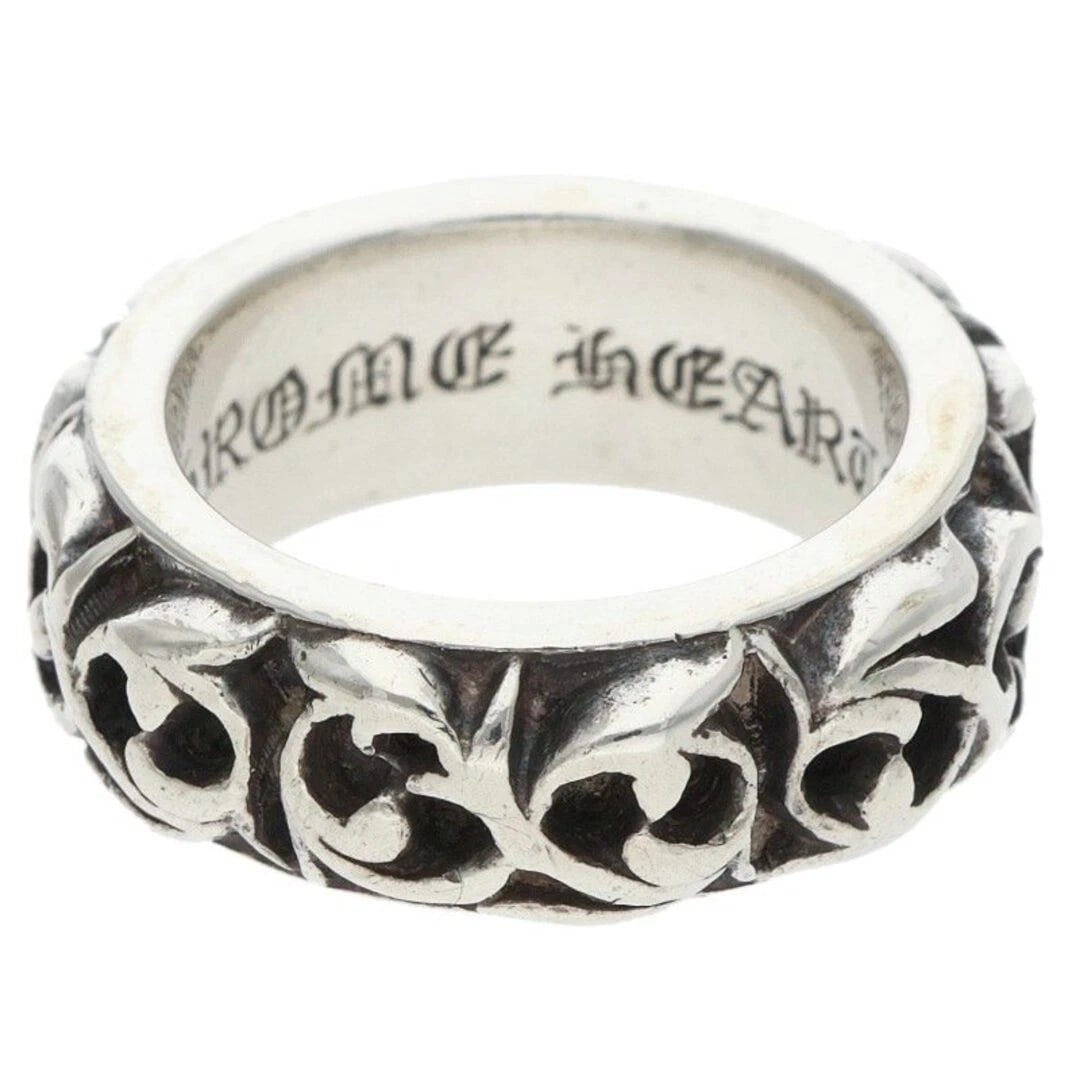CHROME HEARTS ETRNITY VINE BAND SILVER RING: Chrome Hearts Etrnity Vine Band Silver Ring Brand: Chrome Hearts Type/Style: Ring Material: 925 Silver Color: silver Size: 5.25 US Accessories: None Accessories Notice: When purchasing pre