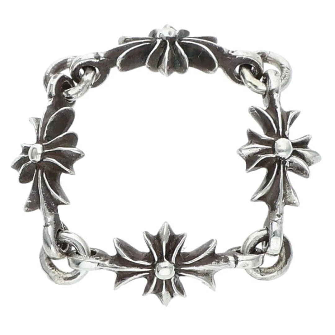 CHROME HEARTS RING TNY E CH PLS TINY ECH PLUS SILVER MEN'S: Chrome Hearts RING TNY E CH PLS Tiny ECH Plus Silver Men's Brand: Chrome Hearts Type/Style: Ring Material: 925 Silver Color: silver Size: 6.25 - 6.5 US Accessories: None Accessories Notice