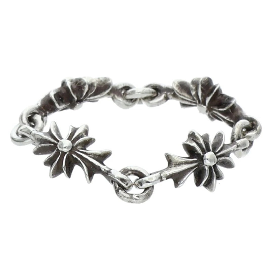 CHROME HEARTS RING TNY E CH PLS TINY ECH PLUS SILVER MEN'S - 4