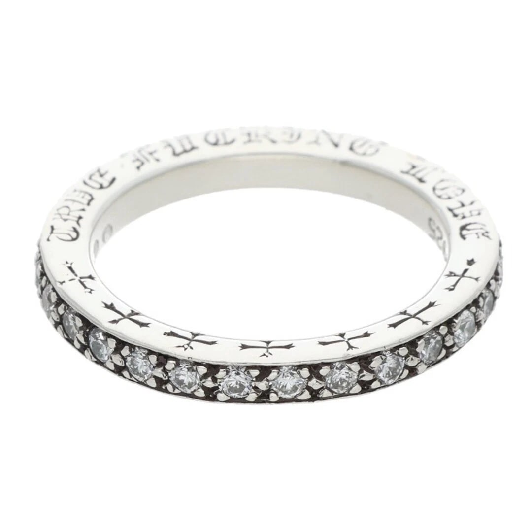 CHROME HEARTS TFL GENUINE PAVE DIAMOND SILVER RING: Chrome Hearts TFL Genuine PAVE Diamond silver Ring Brand: Chrome Hearts Type/Style: Ring Material: 925 Silver Color: silver Size: 6 - 6.25 US Accessories: None Accessories Notice: When pur