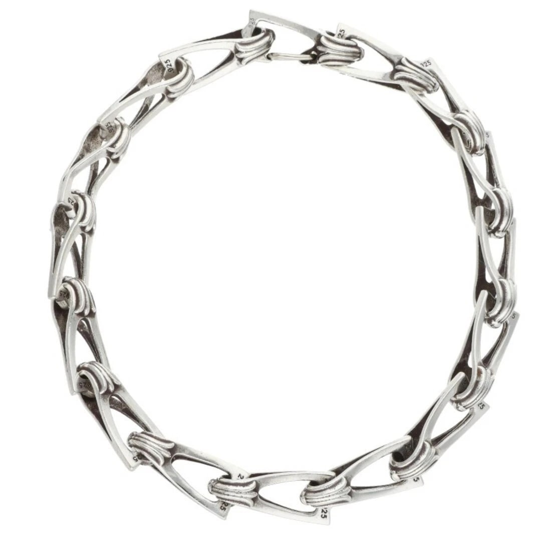 CHROME HEARTS WINDOW CHAIN SILVER BRACELET: Chrome Hearts WINDOW CHAIN Silver Bracelet Brand: Chrome Hearts Type/Style: Others Material: 925 Silver Color: silver Size: total length 25cm Accessories: None Accessories Notice: When purchasing