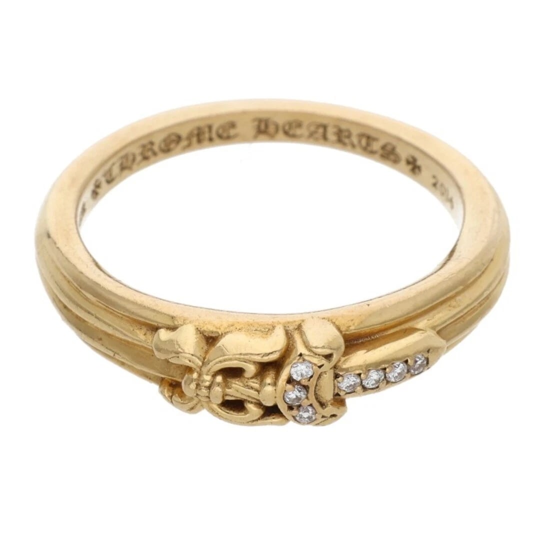 CHROME HEARTS BABY CLSC P D CLASSIC DAGGER PAVE DIAMOND GOLD RING: Chrome Hearts Baby CLSC P D Classic Dagger Pave Diamond Gold Ring Brand: Chrome Hearts Type/Style: Ring Material: 22K Yellow Gold Color: YG Size: US Size 17.5 Accessories: None Accessories