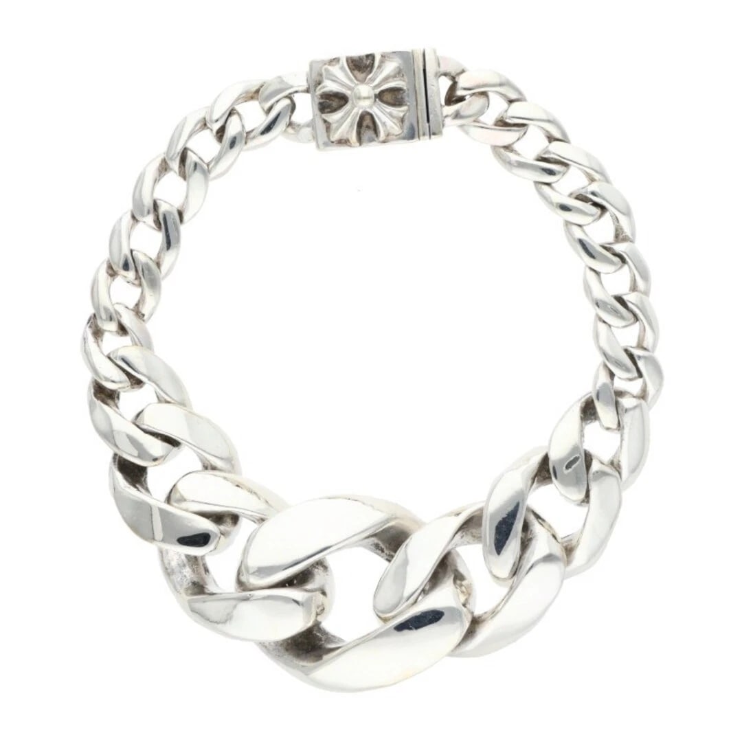 CHROME HEARTS TAPERED CLSC LNK CLASSIC LINK SILVER BRACELET: Chrome Hearts Tapered CLSC LNK Classic Link Silver Bracelet Brand: Chrome Hearts Type/Style: Others Material: 925 Silver Color: silver Size: wrist 15cm Accessories: None Accessories Notice: When