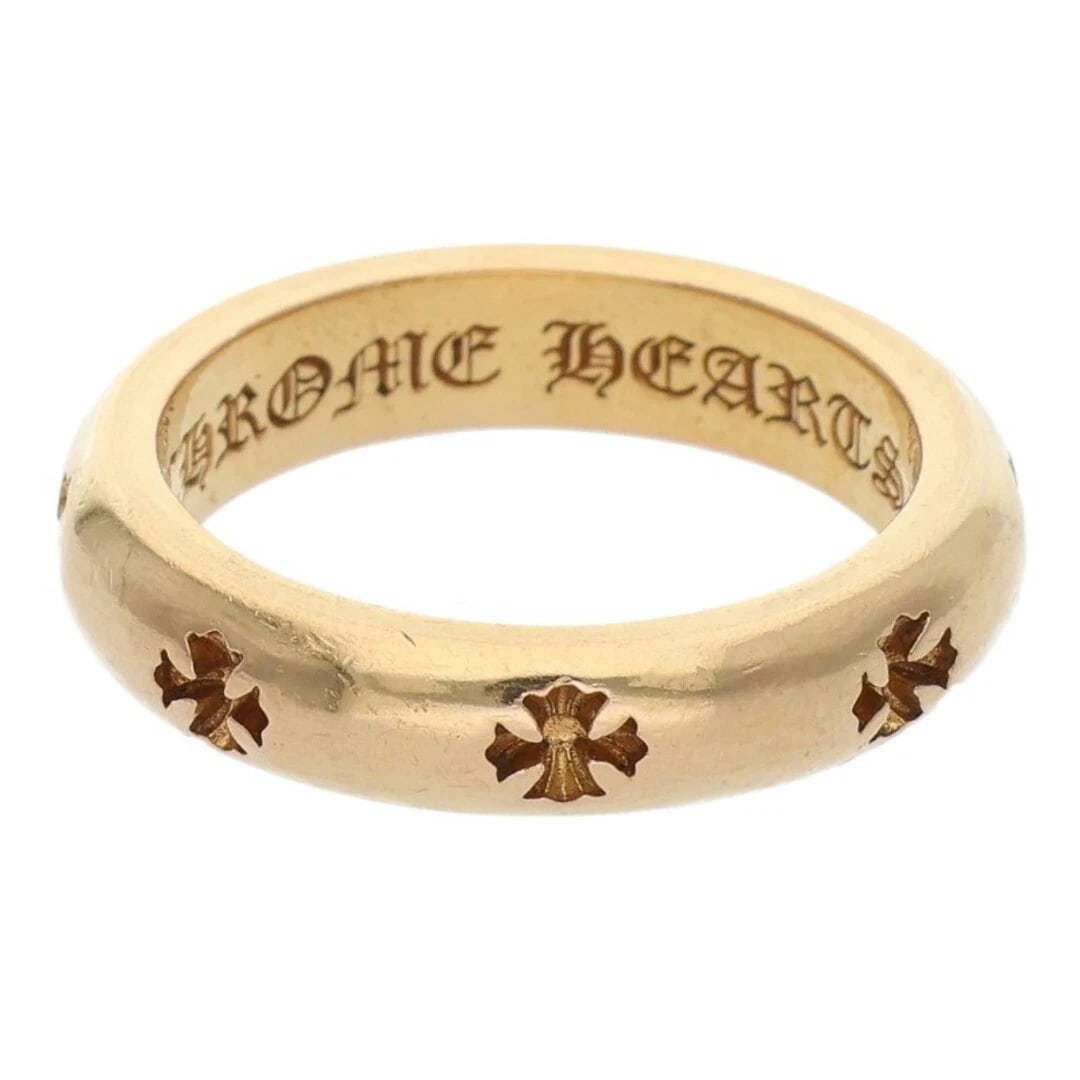 CHROME HEARTS NEGATIVE CH PLUS GOLD RING: Chrome Hearts Negative CH Plus Gold Ring Brand: Chrome Hearts Type/Style: Ring Material: 22K Yellow Gold Color: YG Size: US Size 22 Accessories: None Accessories Notice: When purchasing pr