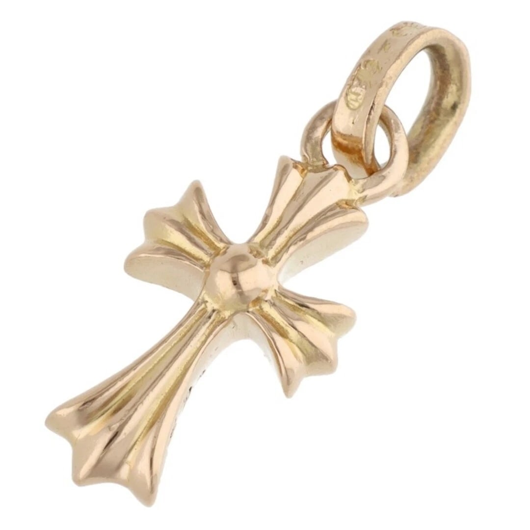 CHROME HEARTS CRS BBYFAT BABY FAT CHARM GOLD NECKLACE TOP: Chrome Hearts CRS BBYFAT Baby Fat Charm Gold Necklace Top Brand: Chrome Hearts Type/Style: Necklace Material: 925 Silver Color: silver Size: vertical 2.4cm Accessories: None Accessories No