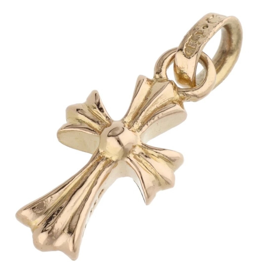 CHROME HEARTS CRS BBYFAT BABY FAT CHARM GOLD NECKLACE TOP: Chrome Hearts CRS BBYFAT Baby Fat Charm Gold Necklace Top Brand: Chrome Hearts Type/Style: Necklace Material: 22K Yellow Gold Color: YG Size: vertical 2.4cm Accessories: None Accessories N
