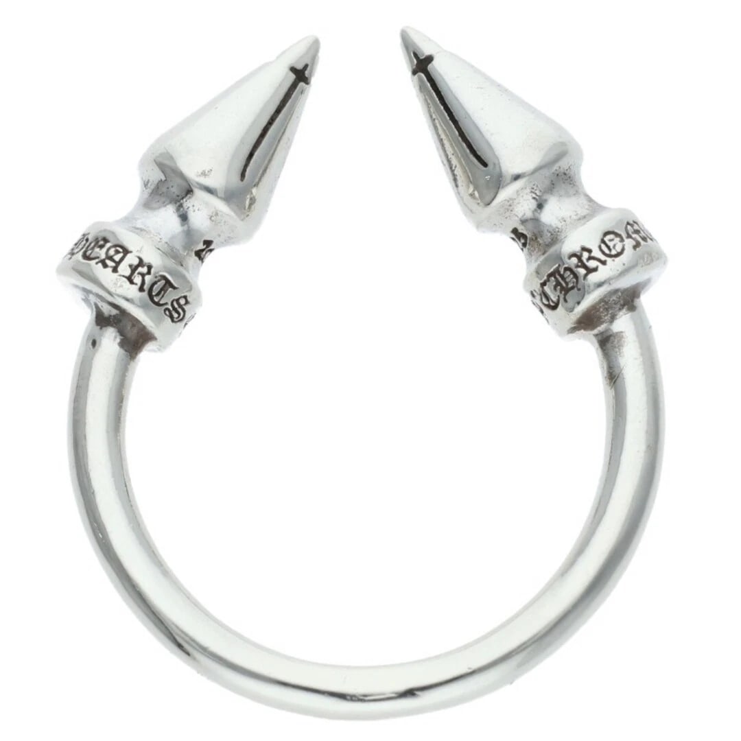 CHROME HEARTS DBL SPIKE RING DOUBLE SILVER - 3