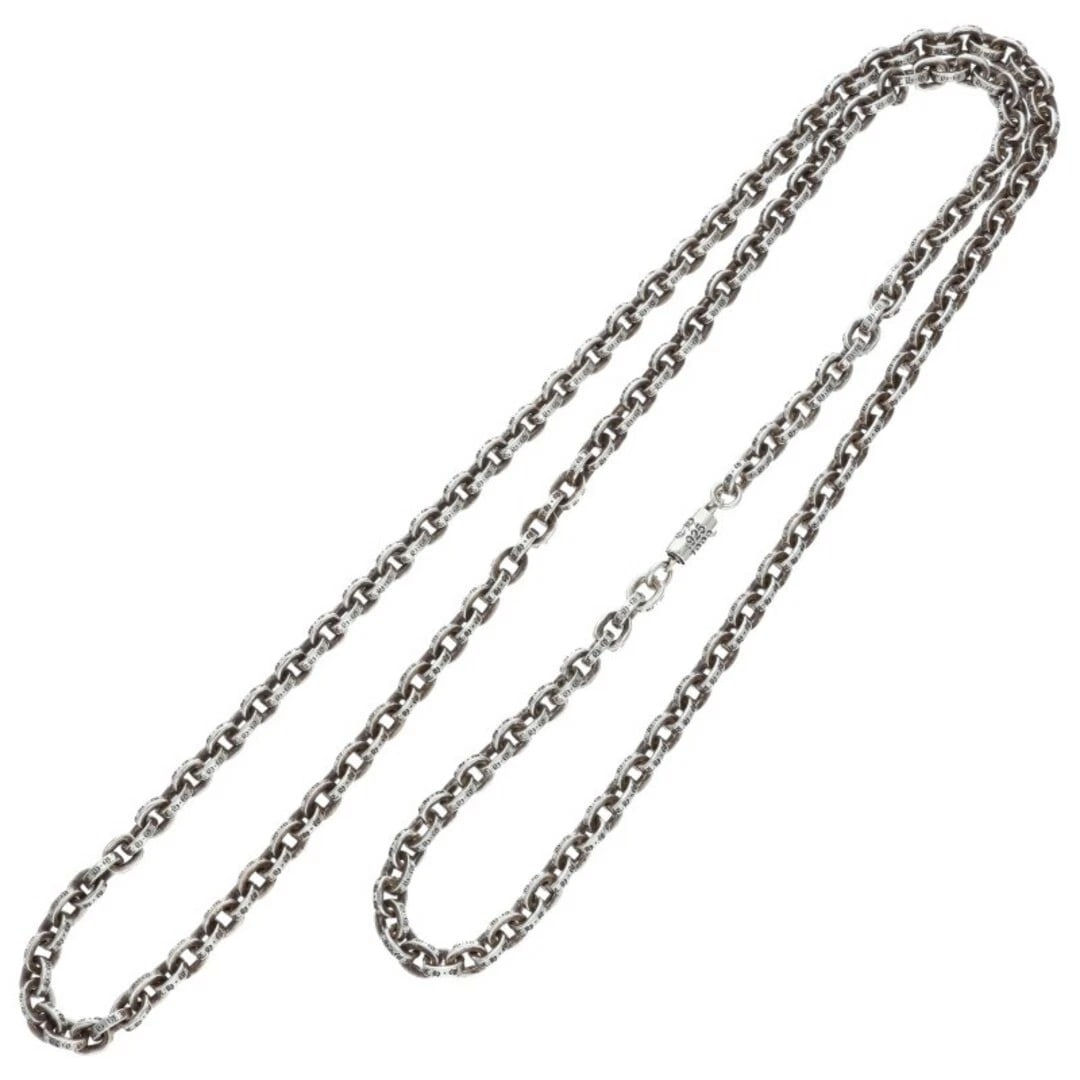 CHROME HEARTS PAPER CHAIN SILVER NECKLACE: Chrome Hearts PAPER CHAIN Silver Necklace Brand: Chrome Hearts Type/Style: Necklace Material: 925 Silver Color: silver Size: total length 78cm Accessories: None Accessories Notice: When purchasing