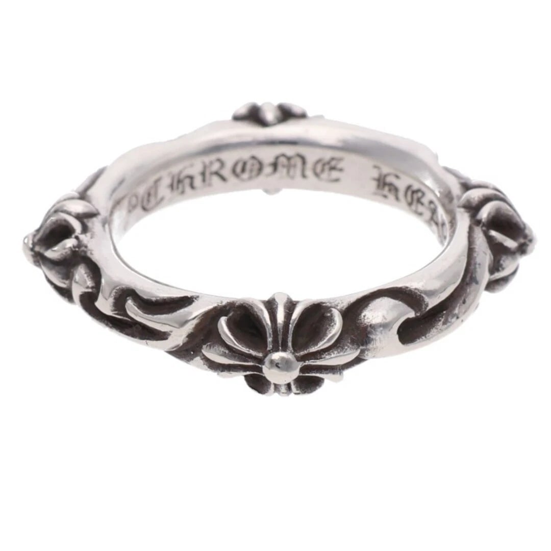 CHROME HEARTS SBT BAND SILVER RING: CHROME HEARTS SBT BAND Silver Ring Brand: Chrome Hearts Type/Style: Ring Material: 925 Silver Color: silver Size: US Size 17.5 Accessories: None Accessories Notice: When purchasing pre-owned goods,