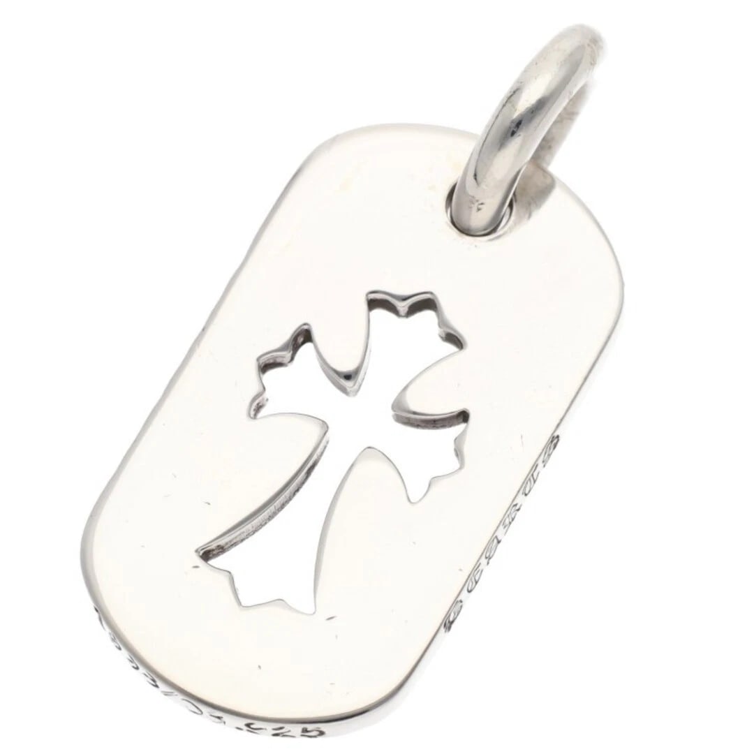 CHROME HEARTS D CUTOUT CROSS DOG SMALL NECKLACE TOP: Chrome Hearts D Cutout Cross Dog Small Necklace Top Brand: Chrome Hearts Type/Style: Necklace Material: 925 Silver Color: silver Size: vertical 3.7cm Accessories: None Accessories Notice: