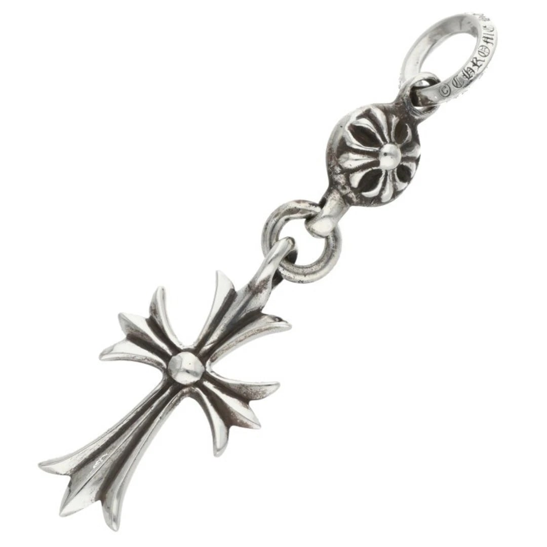 CHROME HEARTS 1 BALL TINY CROSS CHARM SILVER NECKLACE TOP: Chrome Hearts 1 Ball Tiny Cross Charm Silver Necklace Top Brand: Chrome Hearts Type/Style: Necklace Material: 925 Silver Color: silver Size: vertical 5.8cm Accessories: None Accessories Notice: When