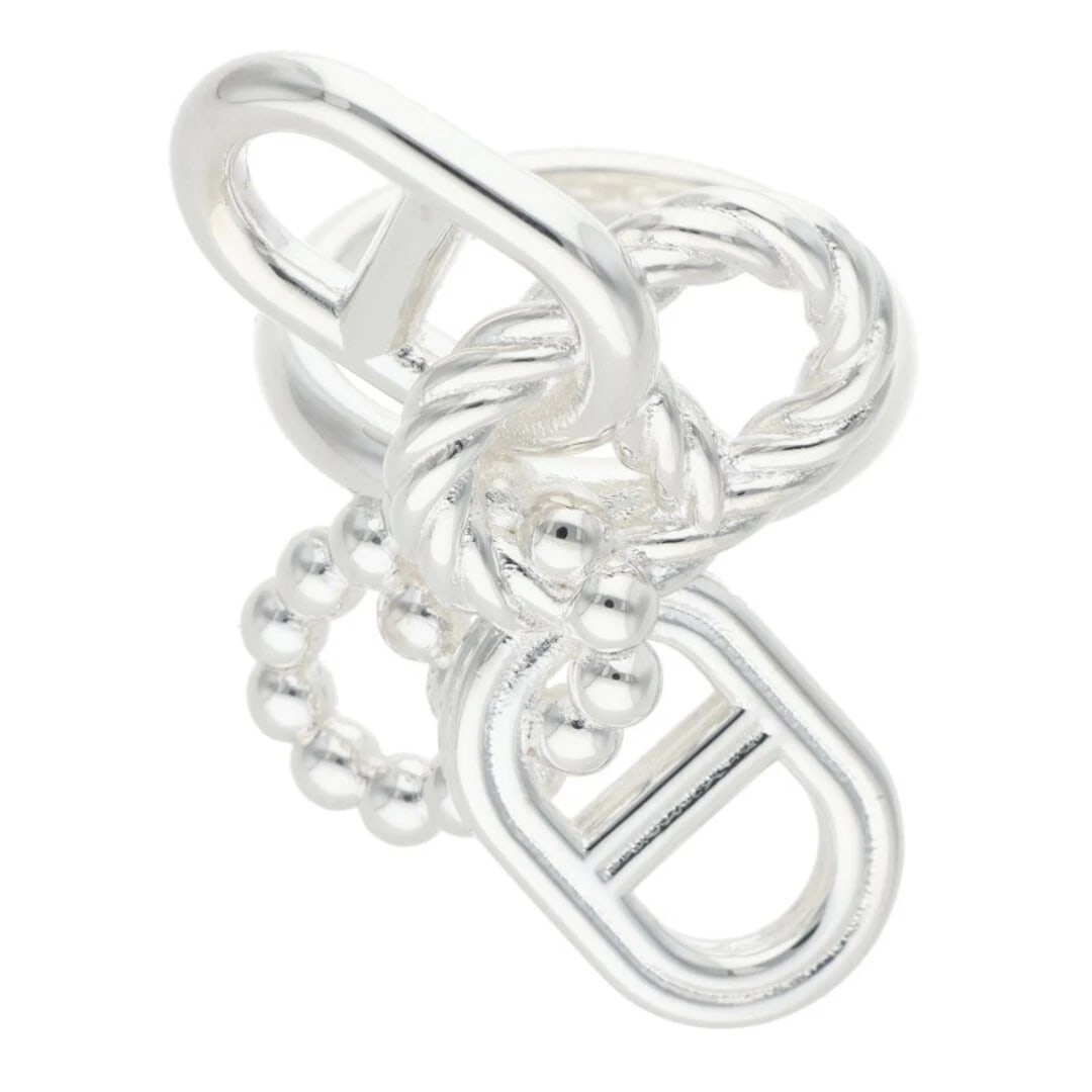 HERMES CHAINE D'ANCRE ALEA II SHEINE DUNK A SILVER RING: Hermes Chaine d'Ancre Alea II Sheine Dunk A Silver Ring Brand: HERMES Type/Style: Ring Material: 925 Silver Color: silver Size: US Size 13 Accessories: None Accessories Notice: When purchasing