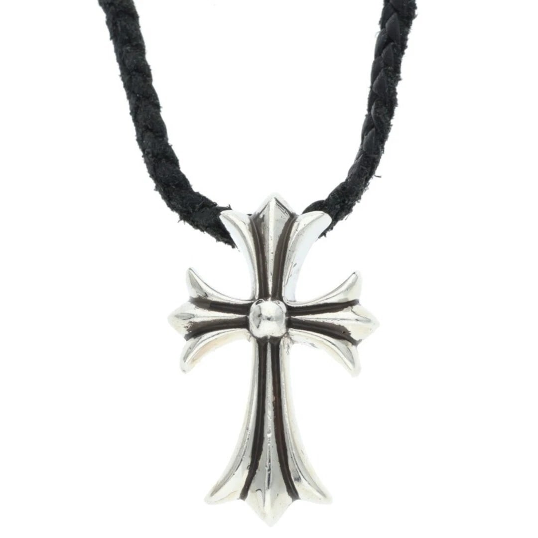 CHROME HEARTS CH CRS SML BC SMALL CROSS BOLO TIP W SILVER NECKLACE: Chrome Hearts CH CRS SML BC Small Cross Bolo Tip W Silver Necklace Brand: Chrome Hearts Type/Style: Necklace Material: 925 Silver Color: silver Size: Top width 2.6cm x vertical 4.1cm, string width