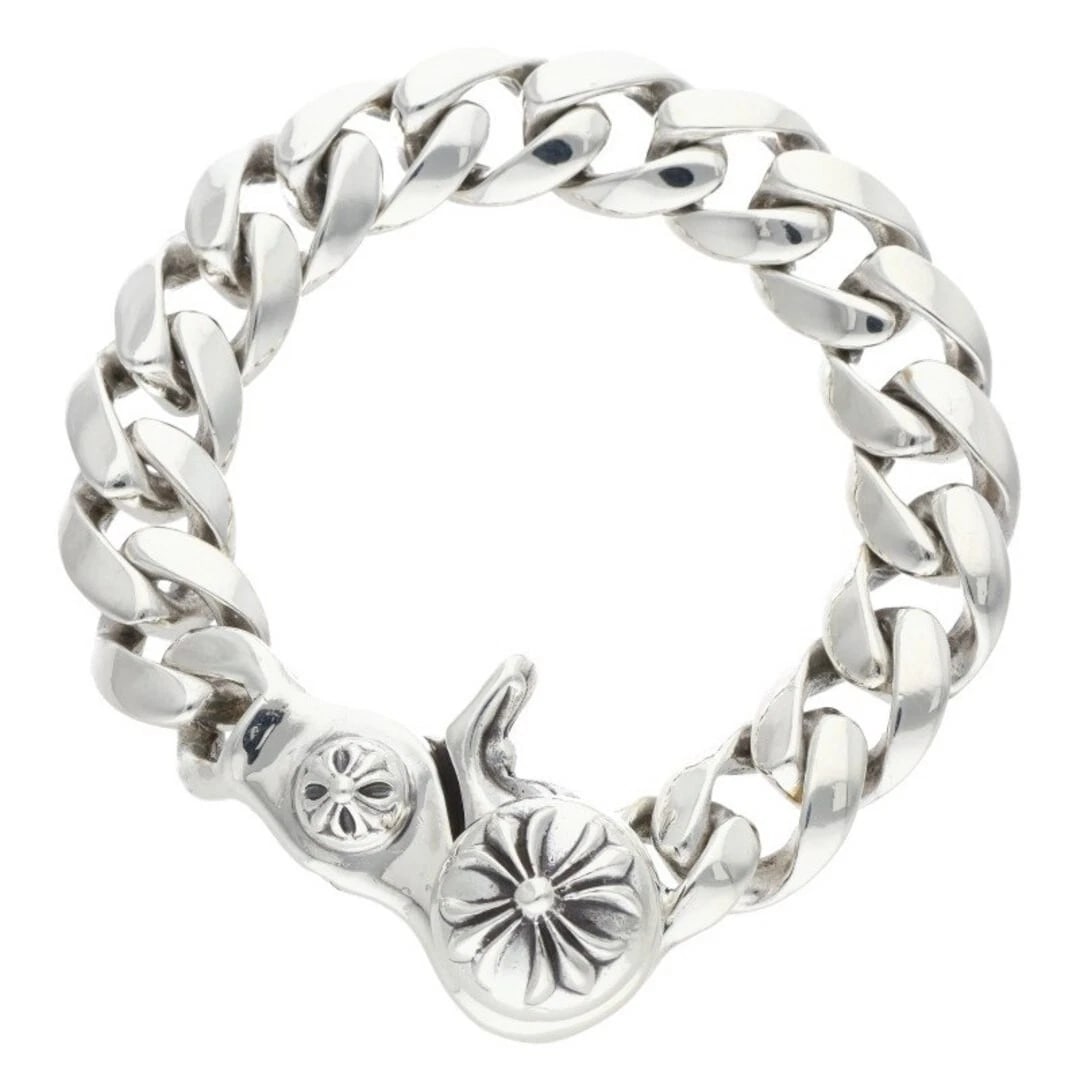 CHROME HEARTS CLSC CHN LNK CLASSIC LINK CLIP SILVER BRACELET: Chrome Hearts CLSC CHN LNK Classic Link Clip Silver Bracelet Brand: Chrome Hearts Type/Style: Others Material: 925 Silver Color: silver Size: total length 24cm Accessories: None Accessorie