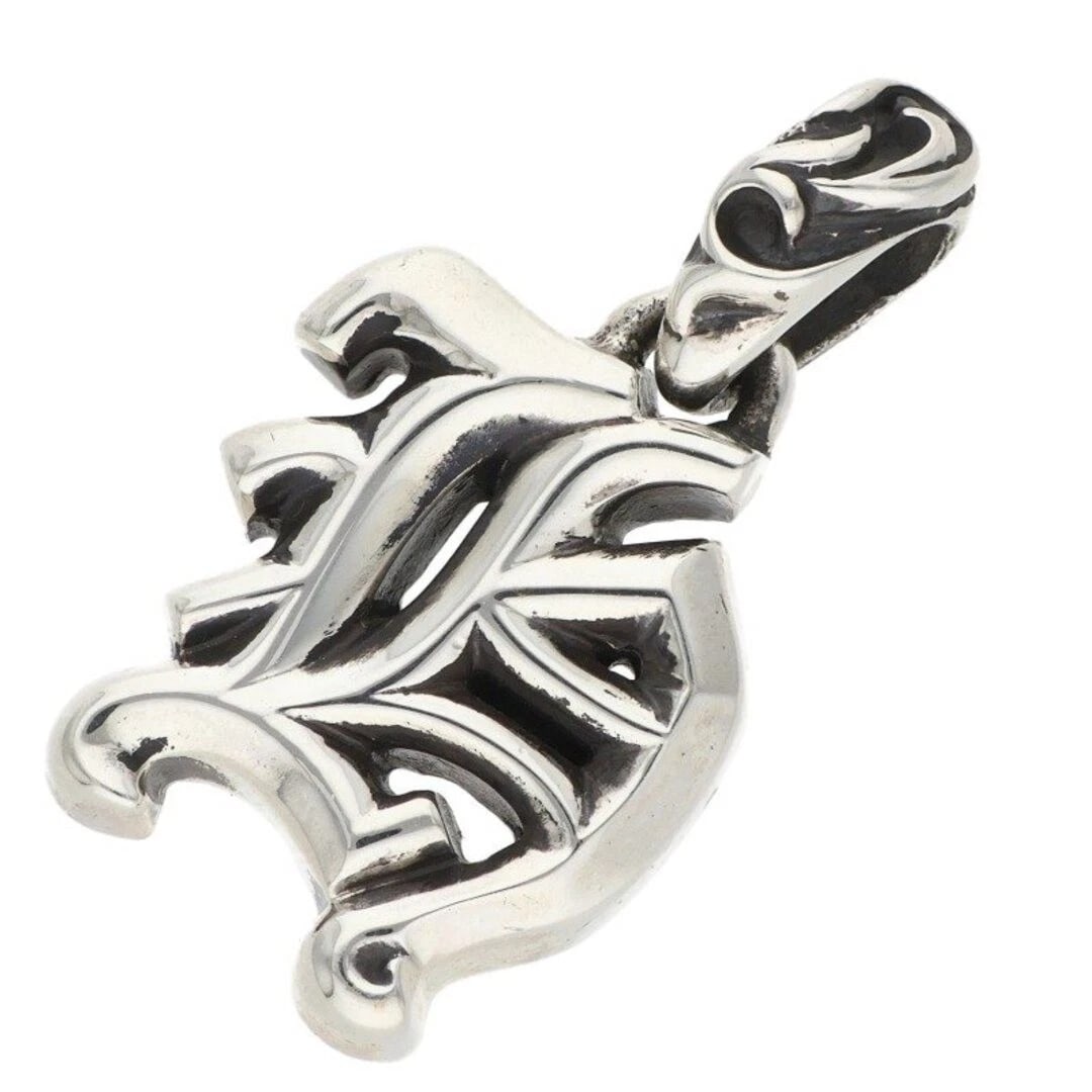 CHROME HEARTS ALPHABET CHARM H INITIAL NECKLACE TOP: Chrome Hearts Alphabet Charm H Initial Necklace Top Brand: Chrome Hearts Type/Style: Necklace Material: 925 Silver Color: silver Size: vertical 2.8cm Accessories: None Accessories Notice: