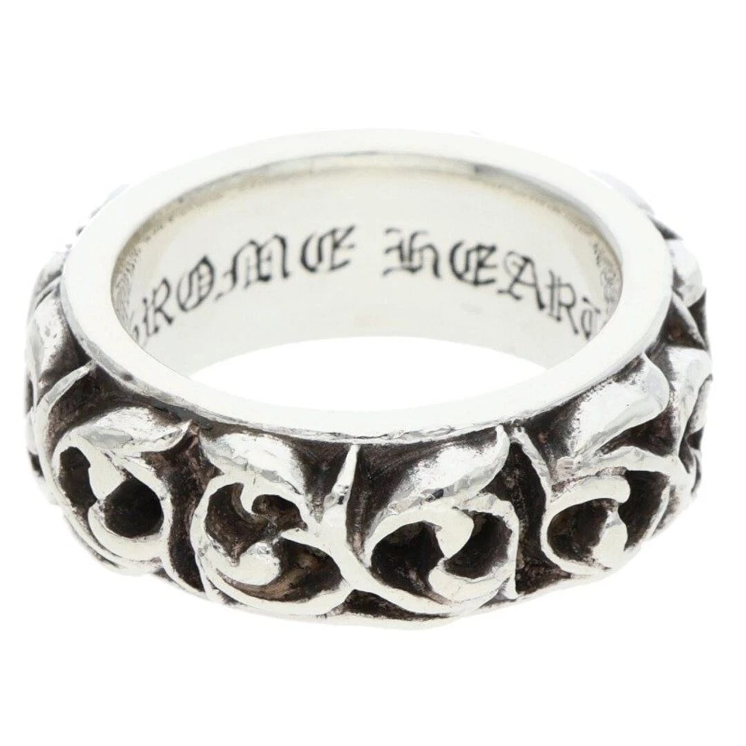 CHROME HEARTS ETRNITY VINE BAND SILVER RING: Chrome Hearts Etrnity Vine Band Silver Ring Brand: Chrome Hearts Type/Style: Ring Material: 925 Silver Color: silver Size: 4.75 - 5 US Accessories: None Accessories Notice: When purchasing