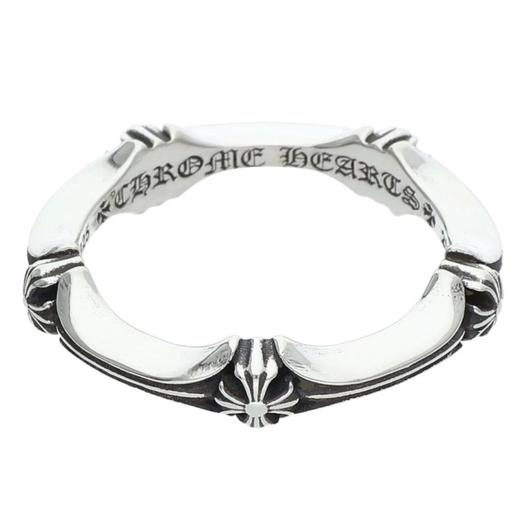 CHROME HEARTS PLUS AND BONE RING SILVER: Chrome Hearts Plus and Bone Ring Silver Brand: Chrome Hearts Type/Style: Ring Material: 925 Silver Color: silver Size: 8.75 US Accessories: None Accessories Notice: When purchasing pre-own