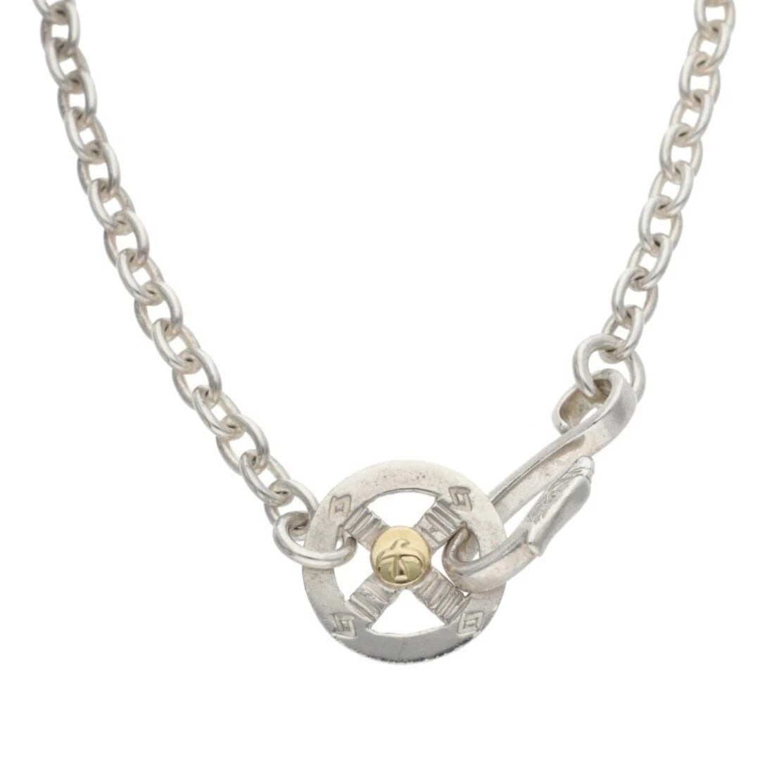 GOROSE WHEELED TAKU CHAIN NECKLACE: Gorose Wheeled Taku Chain Necklace Brand: goro's Type/Style: Necklace Material: 925 Silver Color: silver Size: total length 51.5cm Accessories: None Accessories Notice: When purchasing pre