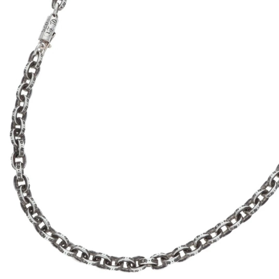 CHROME HEARTS PAPER CHAIN SILVER NECKLACE: Chrome Hearts PAPER CHAIN Silver Necklace Brand: Chrome Hearts Type/Style: Necklace Material: 925 Silver Color: silver Size: total length 51.5cm Accessories: None Accessories Notice: When purchasing