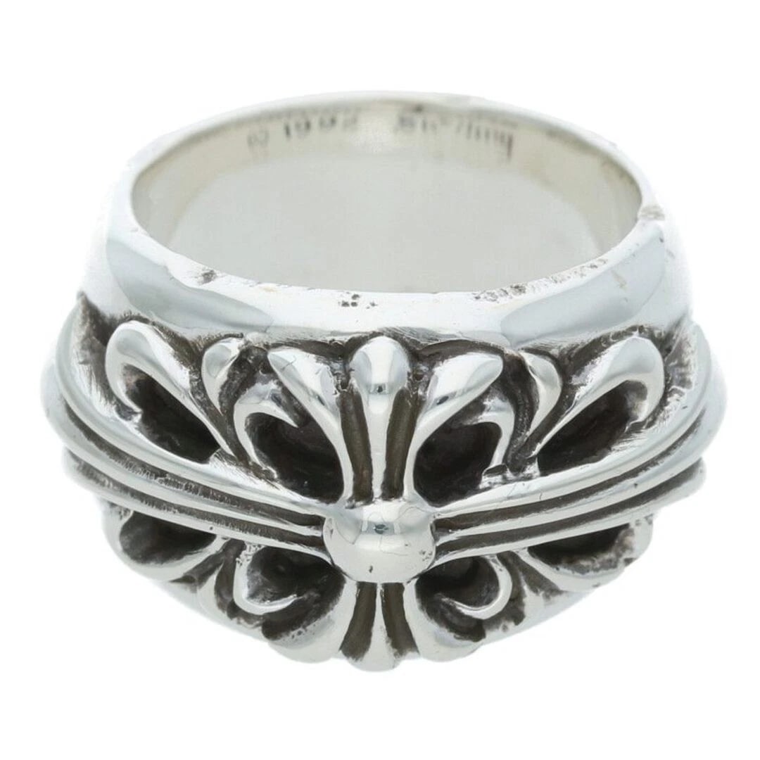 CHROME HEARTS FLRL CRS FLORAL CROSS SILVER RING: Chrome Hearts FLRL CRS Floral Cross Silver Ring Brand: Chrome Hearts Type/Style: Ring Material: 925 Silver Color: silver Size: 4.75 - 5 US Accessories: None Accessories Notice: When purchas