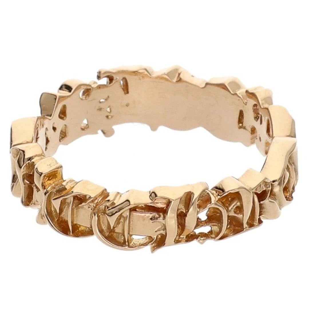 CHROME HEARTS SCRATCH BAND SCRIPT GOLD RING (1 of 2)