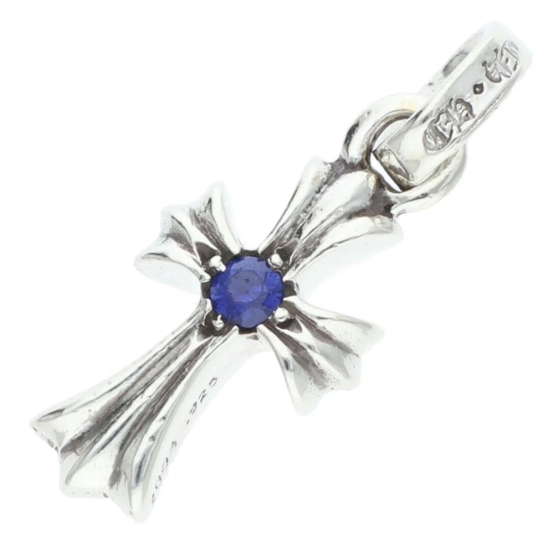 CHROME HEARTS BABY FAT SAPPHIRE CHARM SILVER NECKLACE TOP: Chrome Hearts Baby Fat Sapphire charm Silver Necklace Top Brand: Chrome Hearts Type/Style: Necklace Material: 925 Silver Color: silver Size: W 0.9cm,V 2.4cm Accessories: None Accessories Notice: When