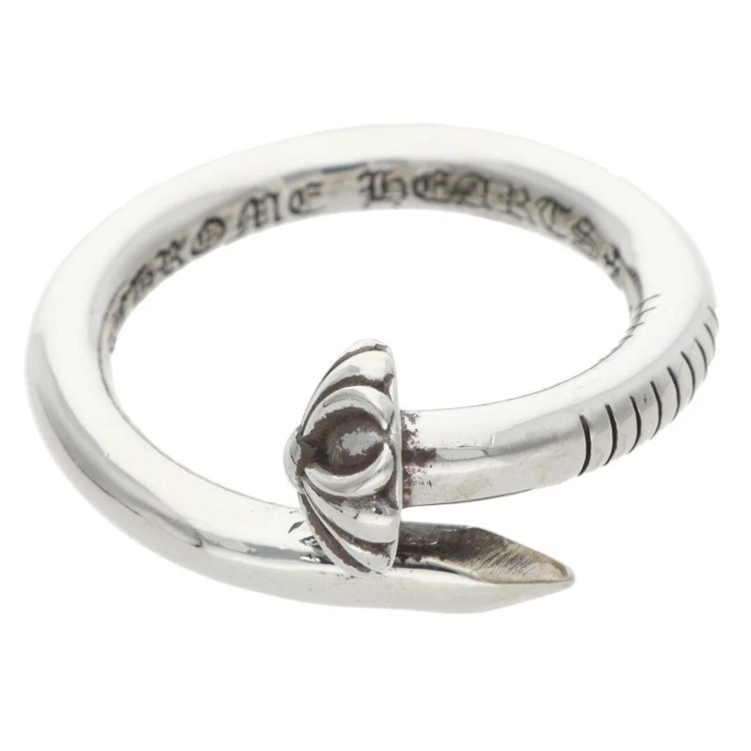 CHROME HEARTS NAIL CRSBALL CROSSBALL SILVER RING: Chrome Hearts NAIL CRSBALL Crossball Silver Ring Brand: Chrome Hearts Type/Style: Ring Material: 925 Silver Color: silver Size: US Size 14 Accessories: None Accessories Notice: When purchasing