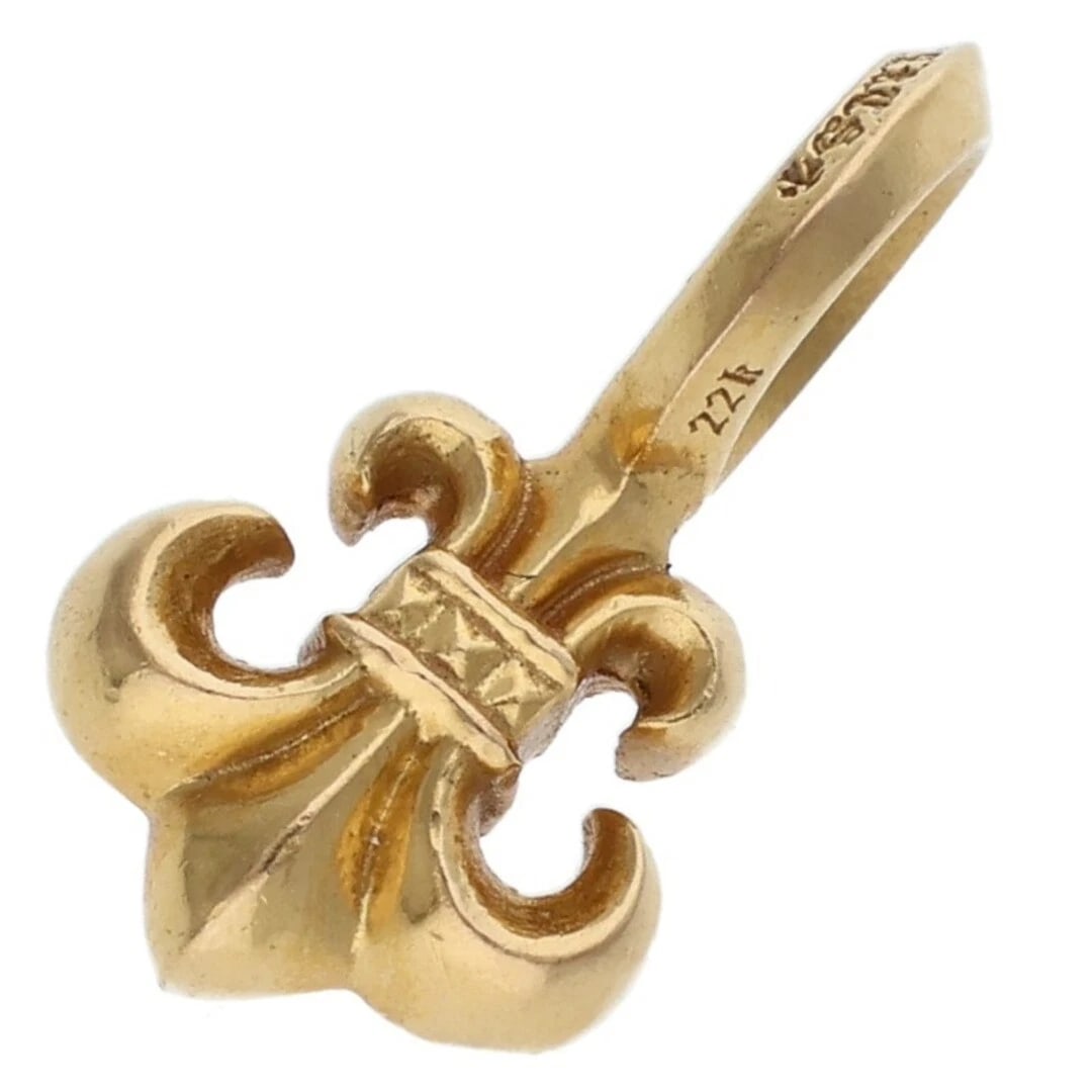 CHROME HEARTS STACK BS FLUER FUSTACK CHARM GOLD NECKLACE TOP: Chrome Hearts Stack BS FLUER Fustack Charm Gold Necklace Top Brand: Chrome Hearts Type/Style: Necklace Material: 22K Yellow Gold Color: YG Size: vertical 1.4cm Accessories: None Accessorie