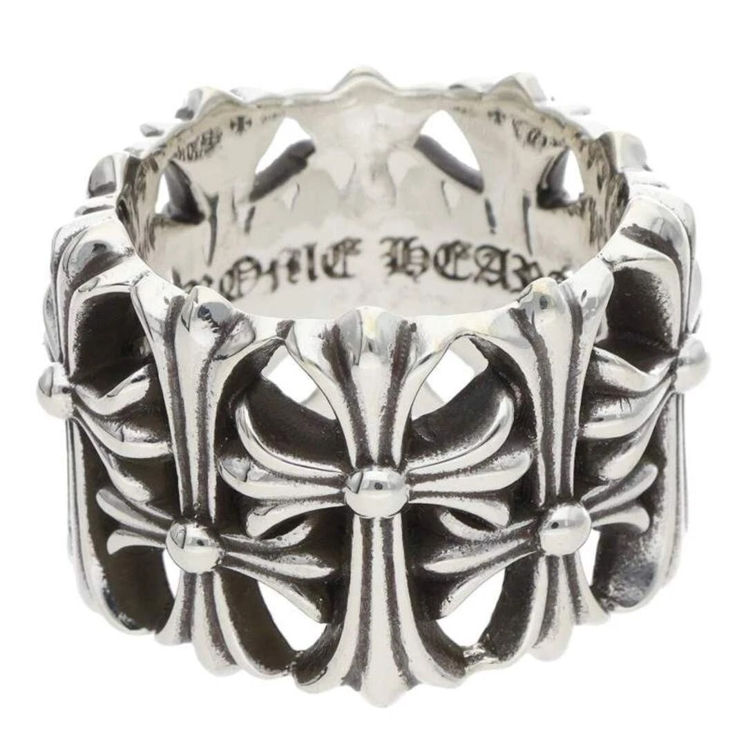 CHROME HEARTS CEMETERY SEMETERY CROSS SILVER RING: Chrome Hearts CEMETERY semetery Cross Silver Ring Brand: Chrome Hearts Type/Style: Ring Material: 925 Silver Color: silver Size: US Size 28 Accessories: None Accessories Notice: When purchasing