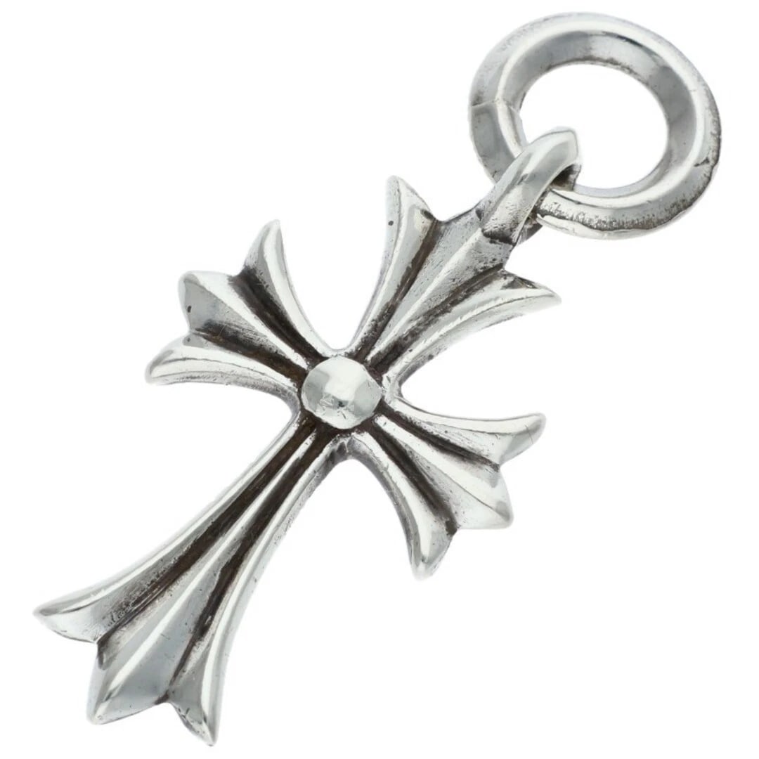 CHROME HEARTS TINY CH CROSS CHARM SILVER NECKLACE TOP: Chrome Hearts TINY CH CROSS Charm Silver Necklace Top Brand: Chrome Hearts Type/Style: Necklace Material: 925 Silver Color: silver Size: vertical 3.8cm Accessories: None Accessories Notice: When