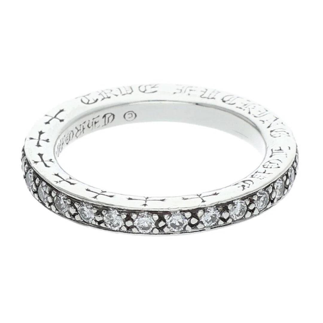 CHROME HEARTS GENUINE PAVE DIAMOND SILVER RING: Chrome Hearts Genuine PAVE Diamond silver Ring Brand: Chrome Hearts Type/Style: Ring Material: 925 Silver Color: silver Size: US Size 11.5 Accessories: None Accessories Notice: When purcha