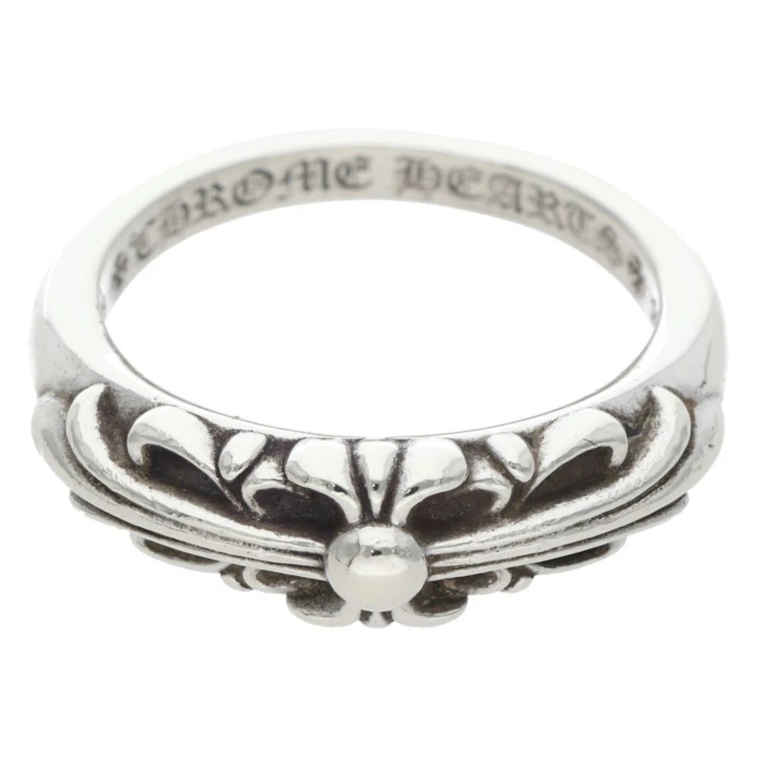 CHROME HEARTS BABY CLASSIC FLORAL CROSS SILVER RING: Chrome Hearts BABY Classic Floral Cross Silver Ring Brand: Chrome Hearts Type/Style: Ring Material: 925 Silver Color: silver Size: US Size 16.5 Accessories: None Accessories Notice: When purchasing