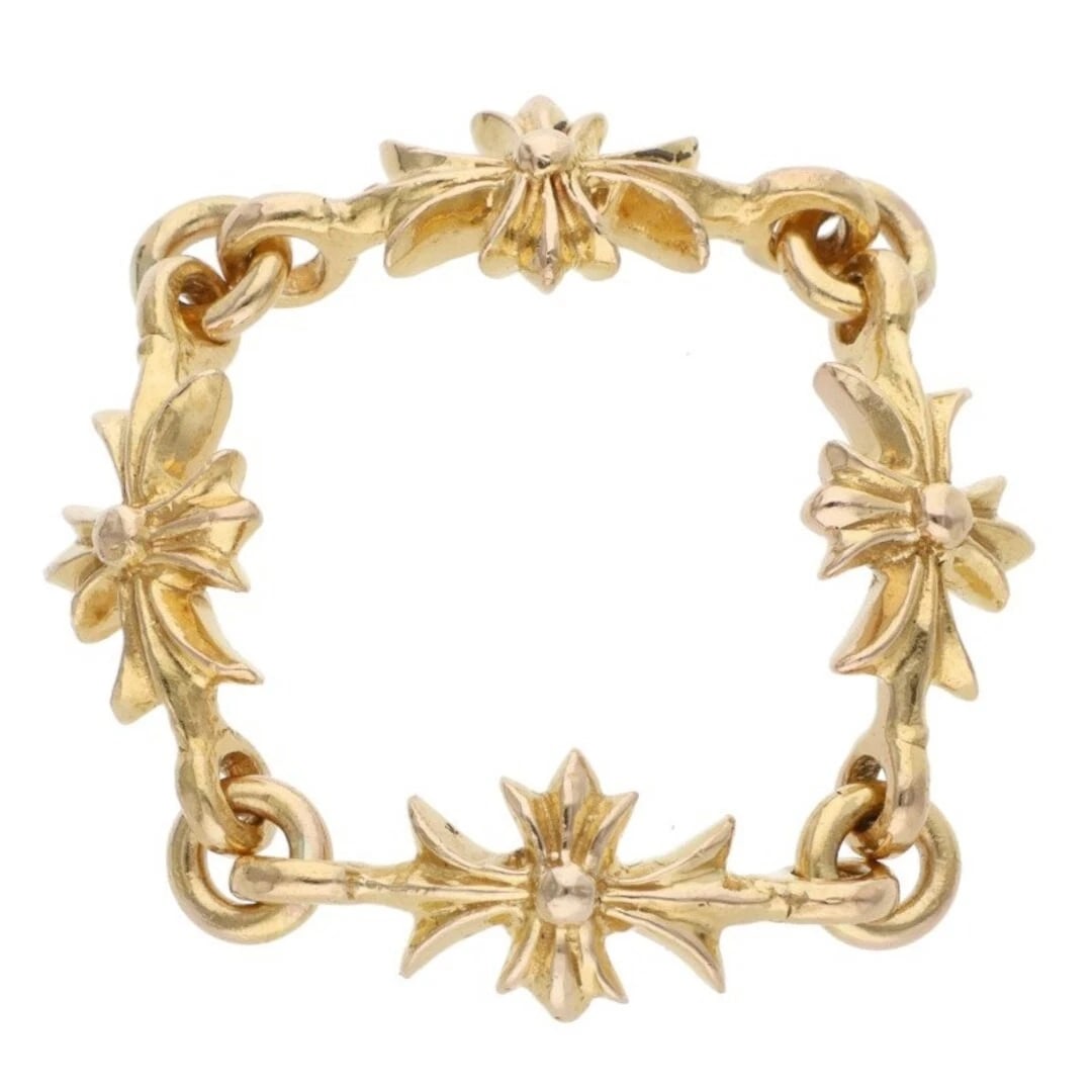 CHROME HEARTS RING: Chrome Hearts Ring Brand: Chrome Hearts Type/Style: Ring Material: 22K Yellow Gold Color: YG Size: US Size 13 Accessories: None Accessories Notice: When purchasing pre-owned goods, please