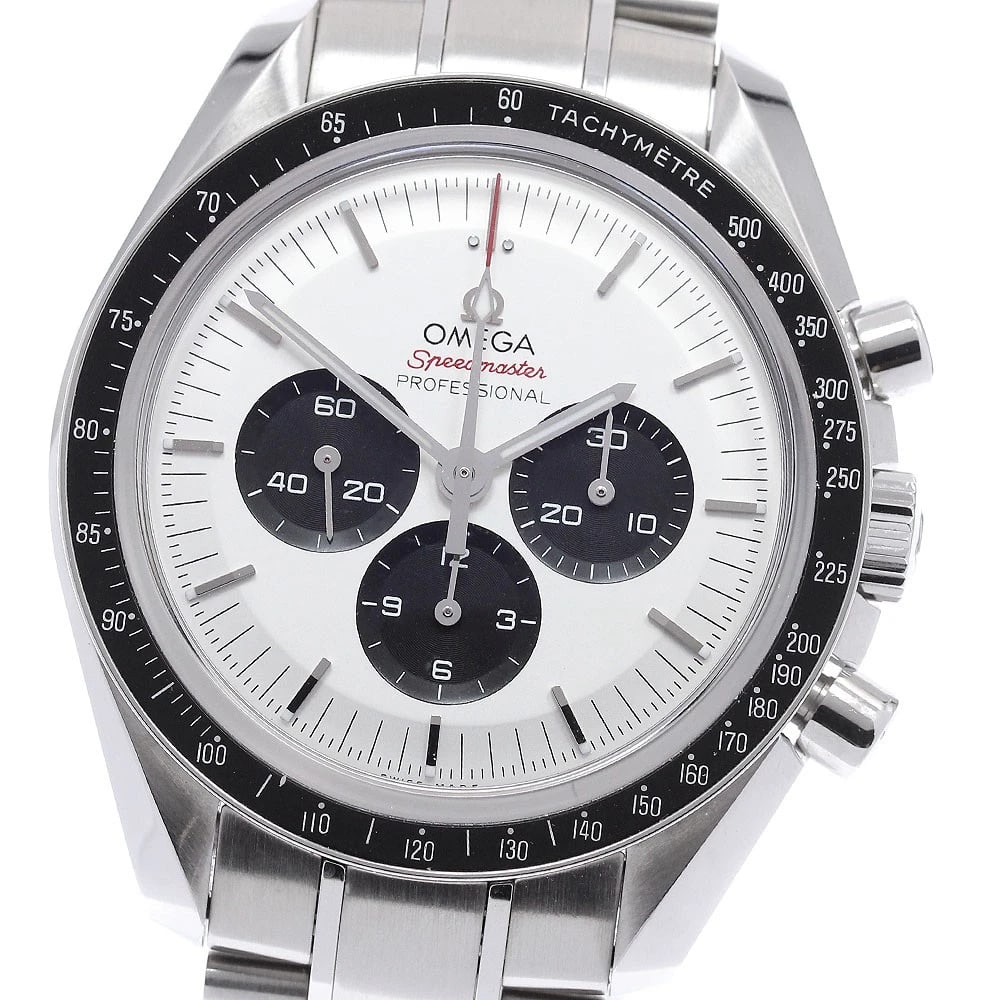 OMEGA SPEEDMASTER HAND WINDING WATCH: OMEGA Speedmaster Hand Winding Watch Brand: OMEGA Type/Style: Wristwatch Material: Band Material Stainless Steel, Case Material Stainless Steel Color: Band Color Silver, Case Color Silver, Dial Color